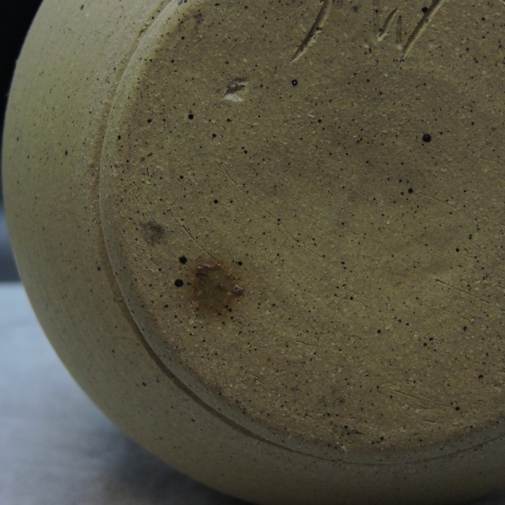 Stoneware Banded Glaze Magnolia Flower Vase Signed - Picture 12 of 15